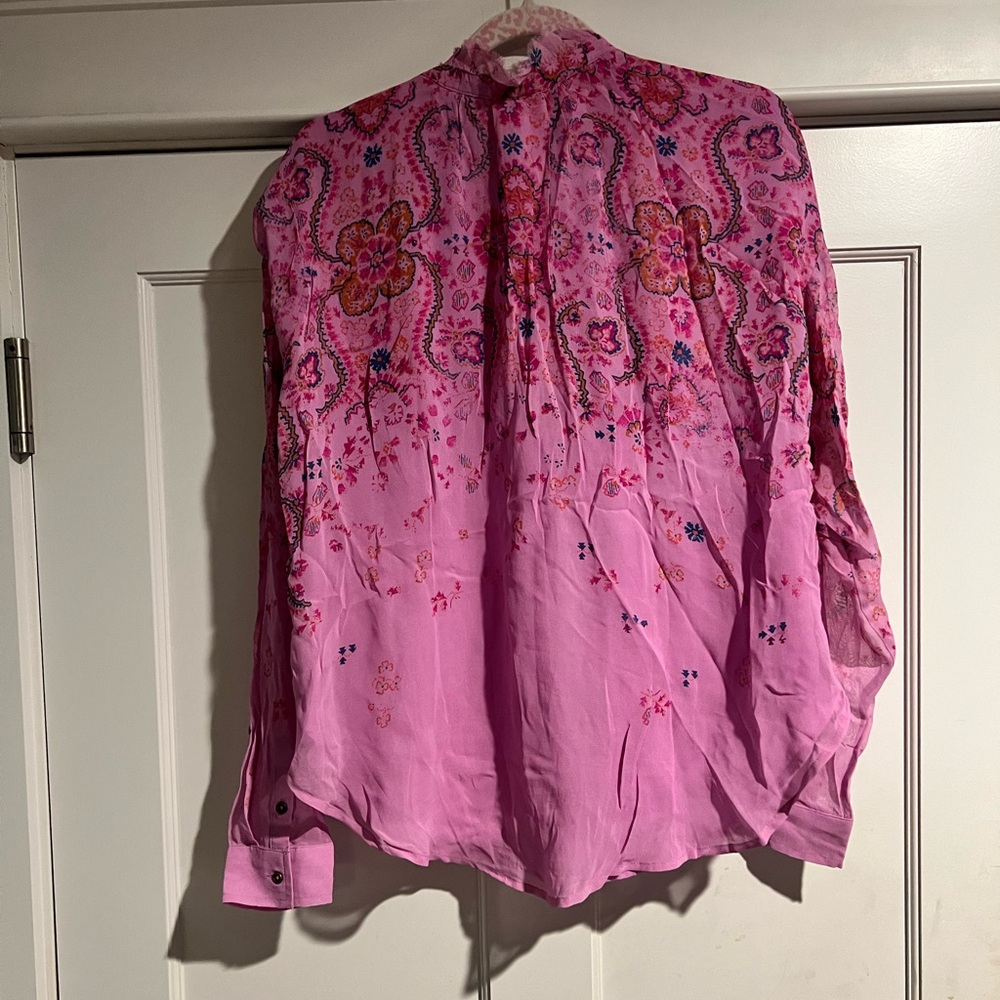 Anthropologie/Pilcro TAVI BUTTONDOWN BLOUSE IN PINK - Sz. L - Picture 10 of 14